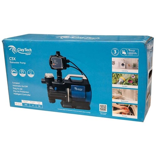Claytech C3X - Rainwater Pressure Pump 35m Head 55 L/min 2 Claytech C3X - Rainwater Pressure Pump 35m Head 55 L/min