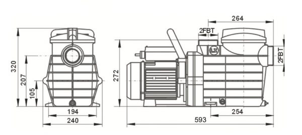 REEFE SPP1500 Swimming Pool Pump 1.5KW 465 L/min 14.5H 2 REEFE SPP1500 Swimming Pool Pump 1.5KW 465 L/min 14.5H - Image 2